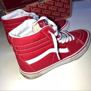 Vans red sk8 hi top shoes size men 6 women 7.5